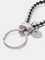 Серый плетеный брелок для ключей