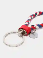 Бордовый плетеный брелок для ключей