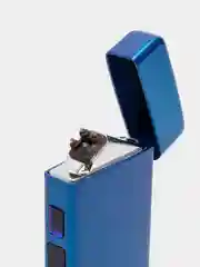 Синий зажигалка электронная USB Plazma в подарочной упаковке