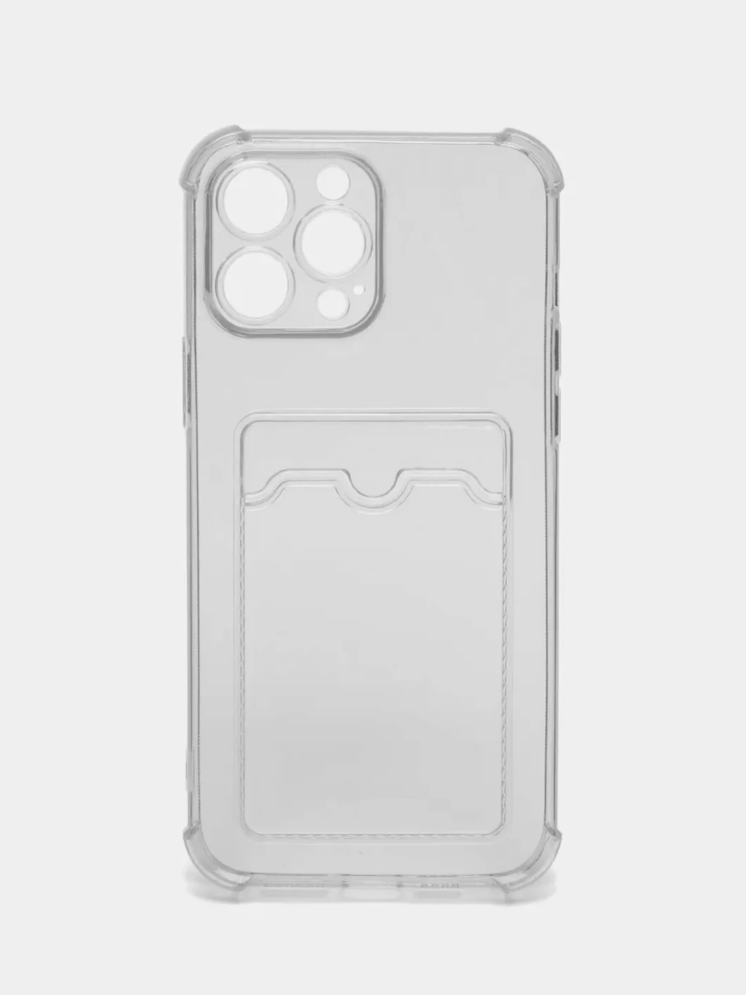 Прозрачный силиконовый неоновый чехол с визитницей для iPhone 12 / 12Pro / 13 / 13Pro / 13Pro max