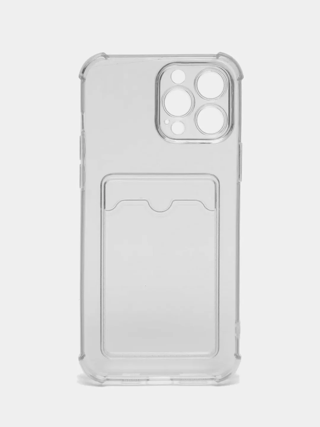 Прозрачный силиконовый неоновый чехол с визитницей для iPhone 12 / 12Pro / 13 / 13Pro / 13Pro max