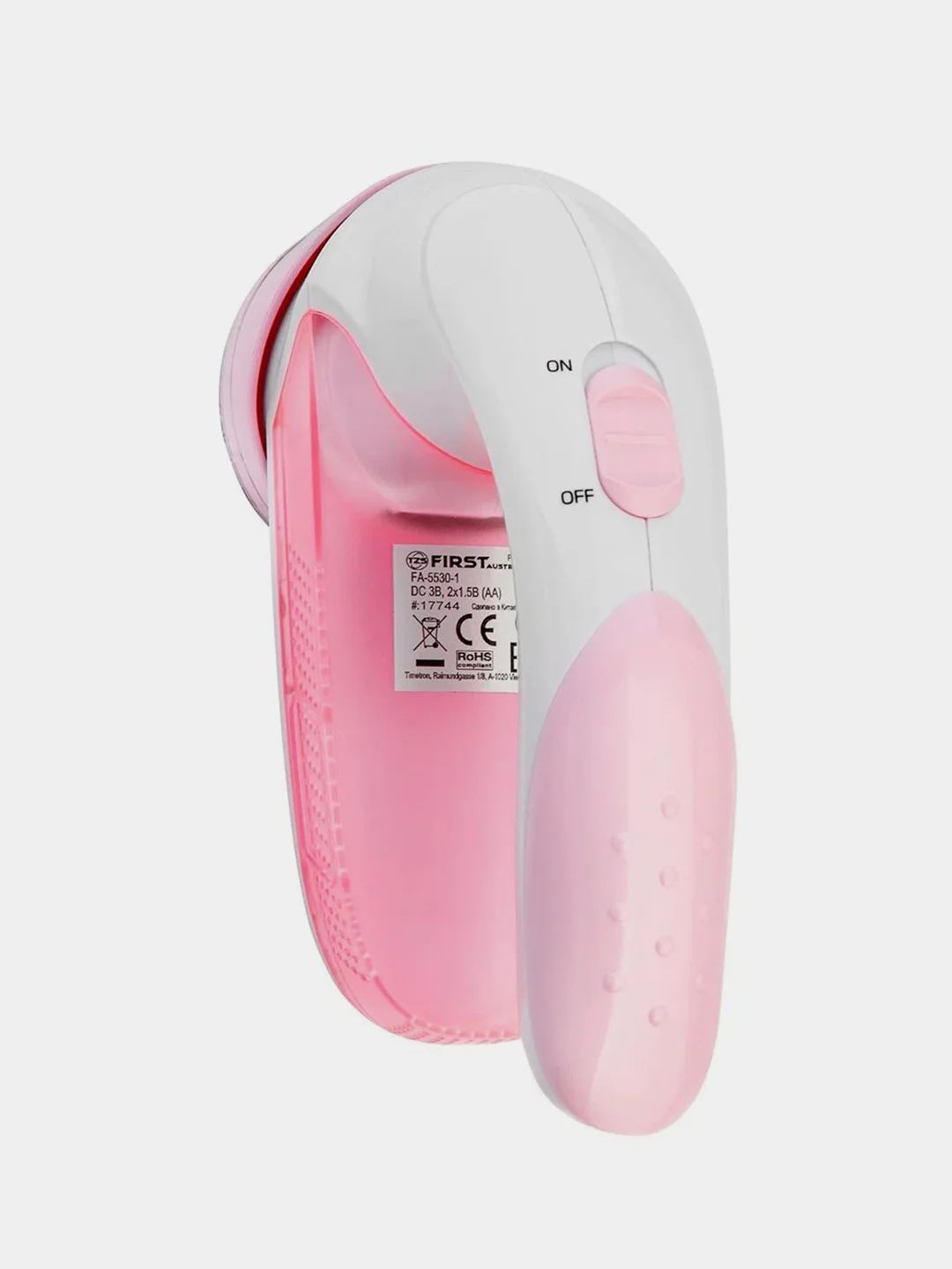 Машинка для  удаления катышков, FIRST FA-5530-1, Pink, Электропитание: 3 В (2 батарейки АА)