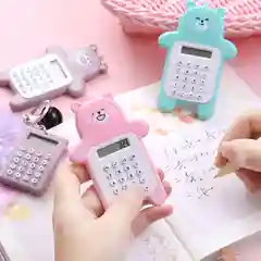 Калькулятор карманный, детский, в виде мишки, портативный