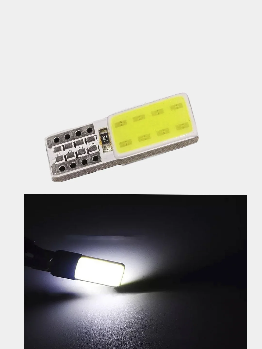 Белый габаритные автомобильные лампы, T10 W5W COB LED T10 COB DC, 12 В