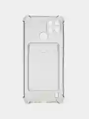 Черный противоударный чехол с карманом для карт Realme C21, C25, C11, 2021, C25, C30, C31, C33, C35