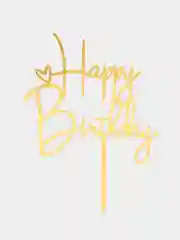 Горчичный украшение для торта "С днем родждения", топпер "Happy Birthday"