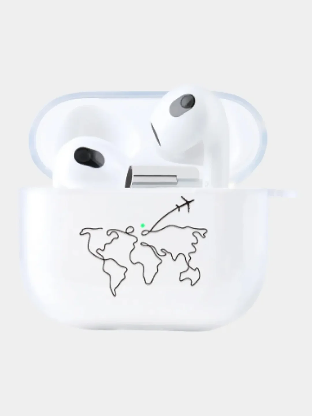 Пурпурный чехол для наушников Apple AirPods 3 силиконовый прозрачный принт Nike / Найк
