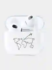 Пурпурный чехол для наушников Apple AirPods 3 силиконовый прозрачный принт Nike / Найк