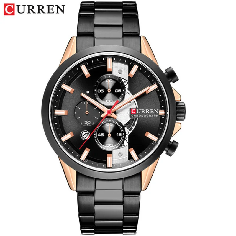 Угольный мужские наручные часы Curren 8325 с хронографом