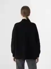 Черный свитер женский Oversized, вязаный, в черном и бежевом оттенке