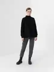 Черный свитер женский Oversized, вязаный, в черном и бежевом оттенке