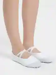 Белый балетки, ткань+кожа