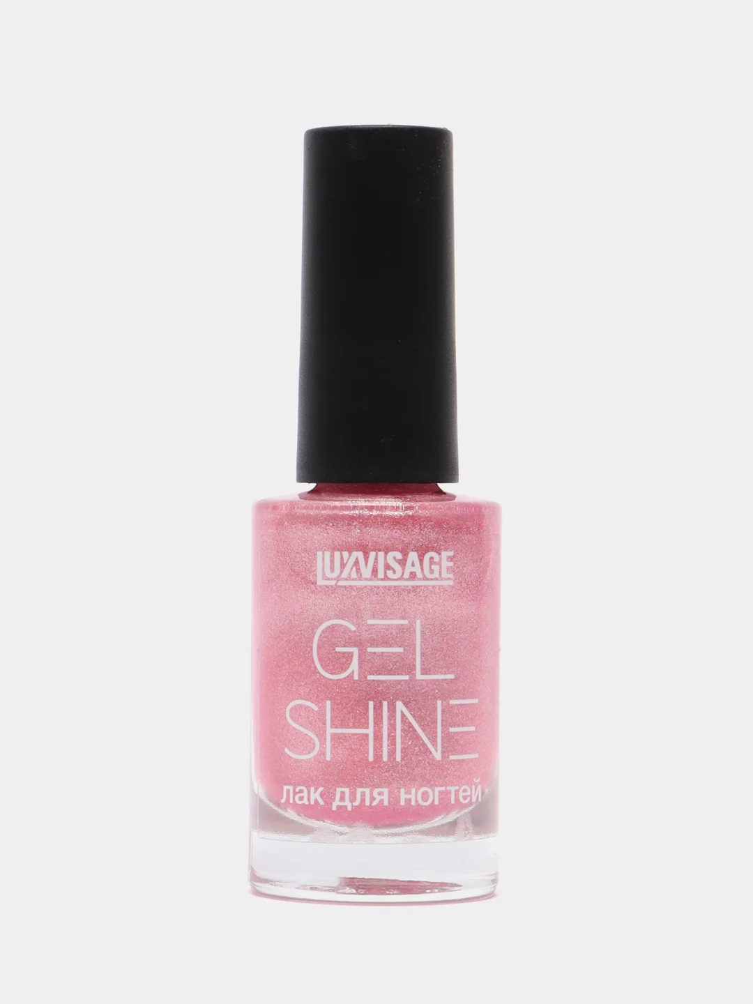 Лак для ногтей LUXVISAGE Gel Shine перламутровый, тон 107, розовый с серебристым шиммером