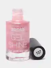 Лак для ногтей LUXVISAGE Gel Shine перламутровый, тон 107, розовый с серебристым шиммером