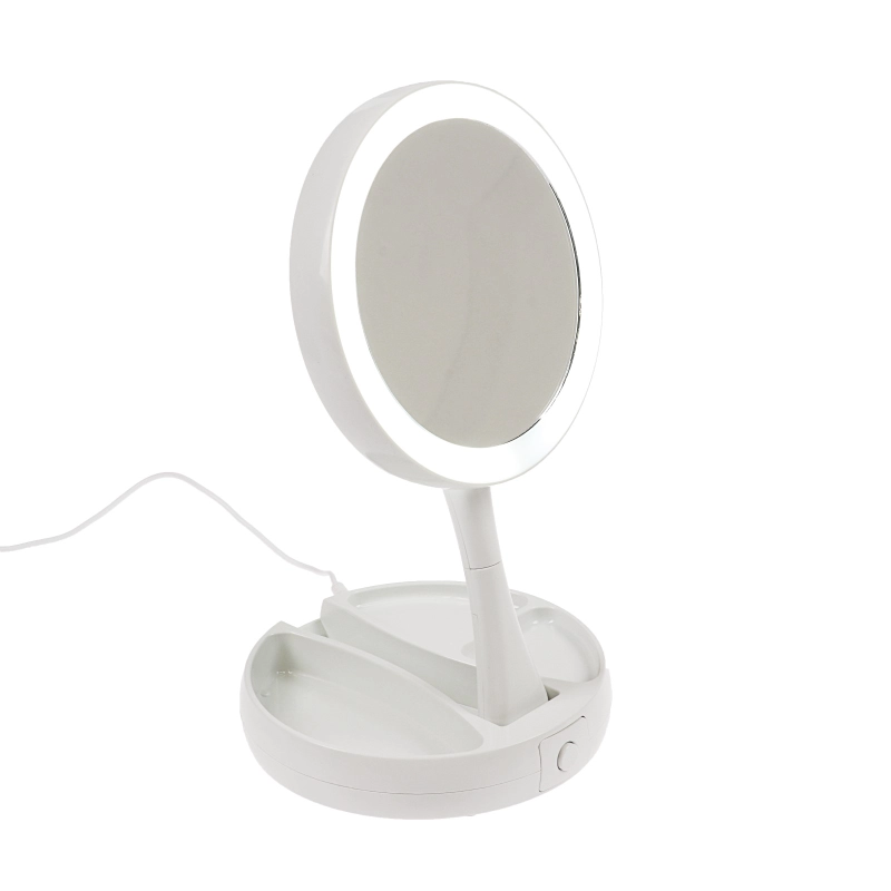 Зеркало Luazon KZ-09, подсветка, настольное, 30 х 16 х 16 см, увеличение х 10, USB, белое