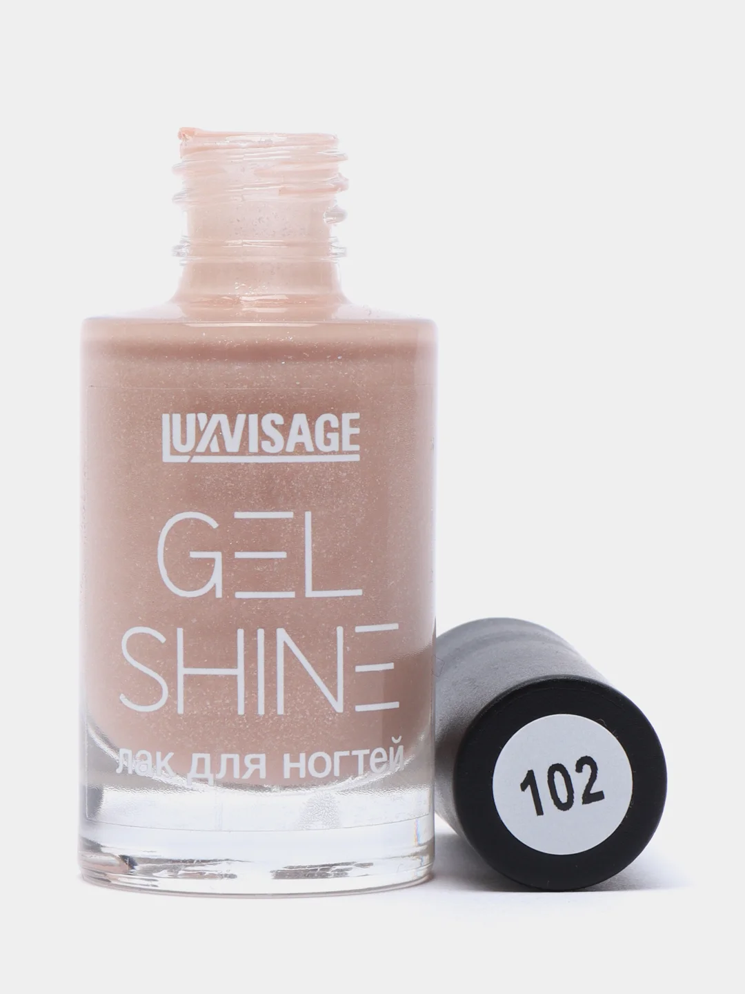 Лак для ногтей LUXVISAGE GEL SHINE, перламутровый тон: 102, светлый бежевый с шиммером