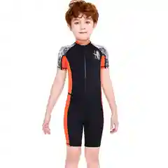 Черный детский цельный купальник
