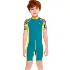 Бирюзовый детский цельный купальник