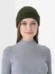 Зелёный хаки шапка бини унисекс
