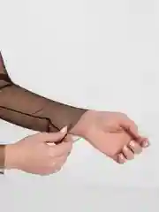 Белый топ эротический, с длинным рукавом, сетчатый, прозрачный
