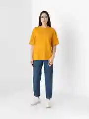 Желтый футболка женская, оверсайз