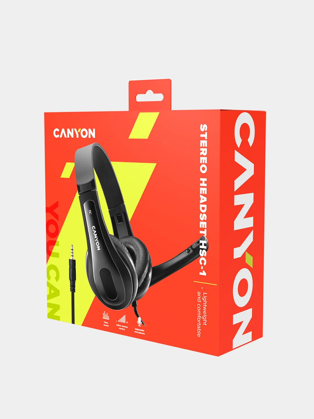 Желтый компьютерная гарнитура Canyon HSC-1, 2 м