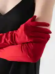 Багровый перчатки длинные атласные сетчатые женские, 15 цветов