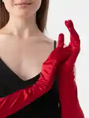 Багровый перчатки длинные атласные сетчатые женские, 15 цветов