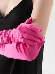 Фуксия перчатки длинные атласные сетчатые женские, 15 цветов