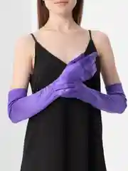 Аметистовый перчатки длинные атласные сетчатые женские, 15 цветов