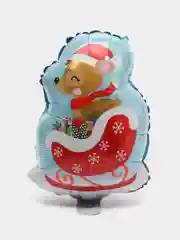 Голубой шар новогодний фольгированный с клапаном