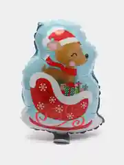 Голубой шар новогодний фольгированный с клапаном
