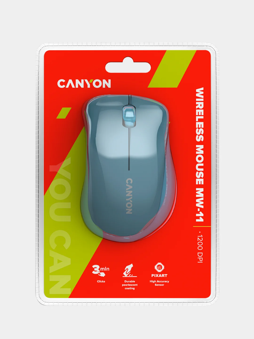 Белый беспроводная мышь Canyon MW-11, с сенсором Pixart