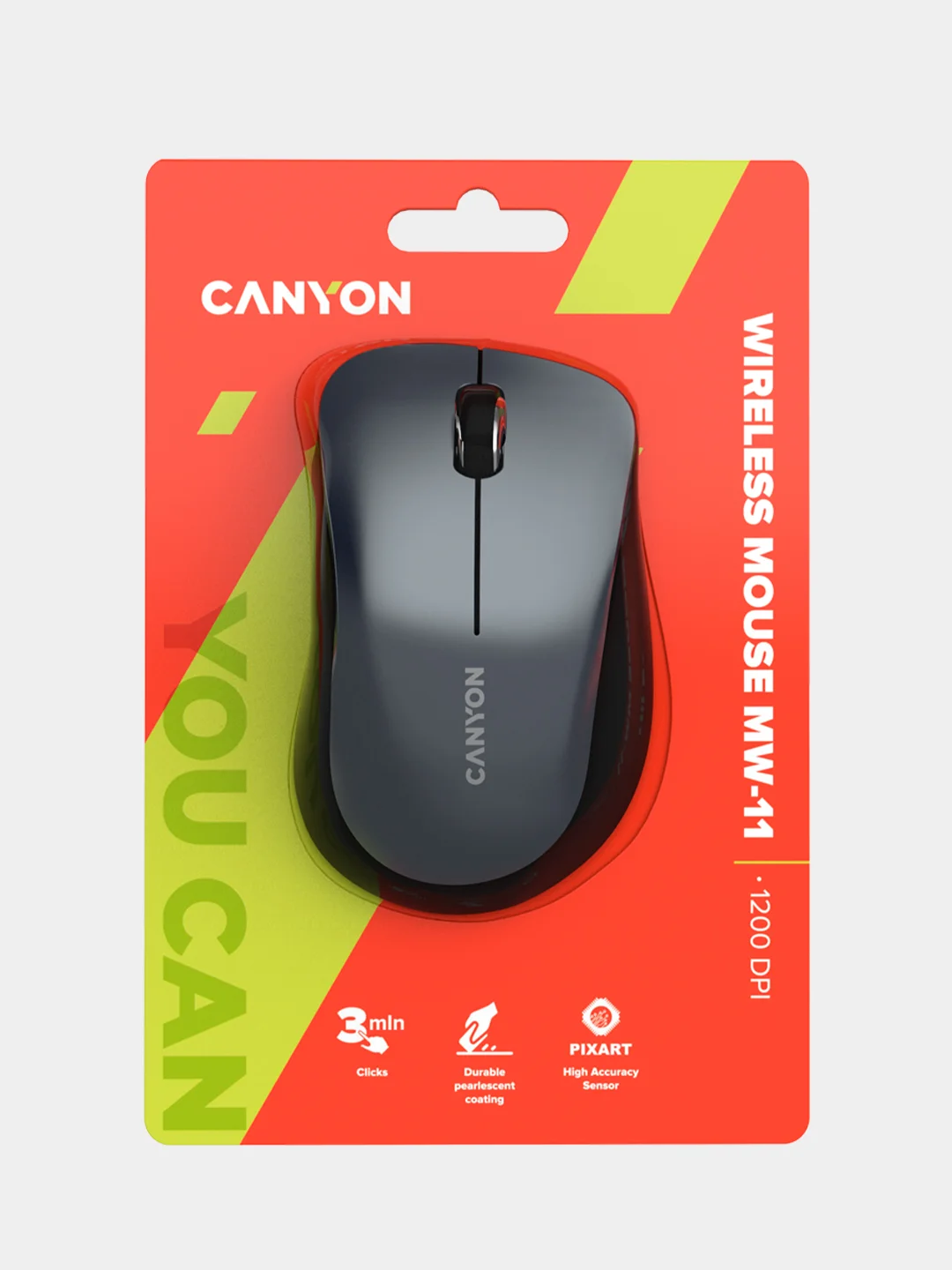 Черный беспроводная мышь Canyon MW-11, с сенсором Pixart