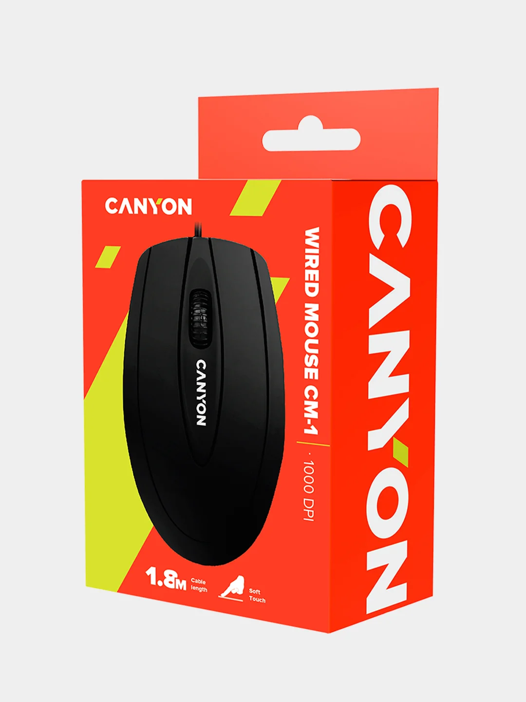 Черный мышь проводная Canyon CM-1, USB, черный