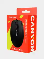 Черный мышь проводная Canyon CM-1, USB, черный