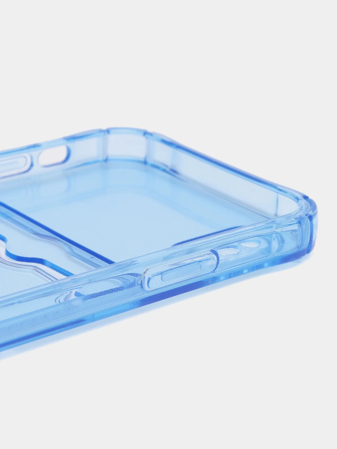 Синий чехол для iPhone XR, 11, 12, 13, 14, Pro, Pro Max, 7, 8+, с карманом для карт, прозрачный