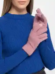 Розовый вязаные перчатки с сенсорными пальчиками