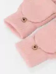 Коралловый меланж варежки митенки вязаные, мягкие, разных цветов