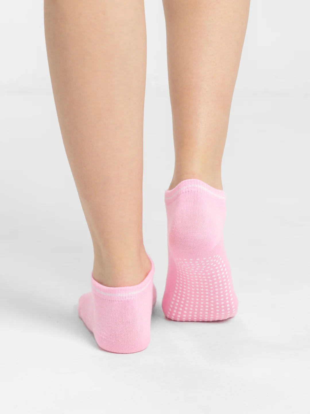 Розовый носки антискользящие для йоги, пилатеса Non slip спортивные