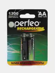 Батарейки аккумуляторные Perfeo пальчиковые, Аккумуляторы АА / HR6, 2 штуки