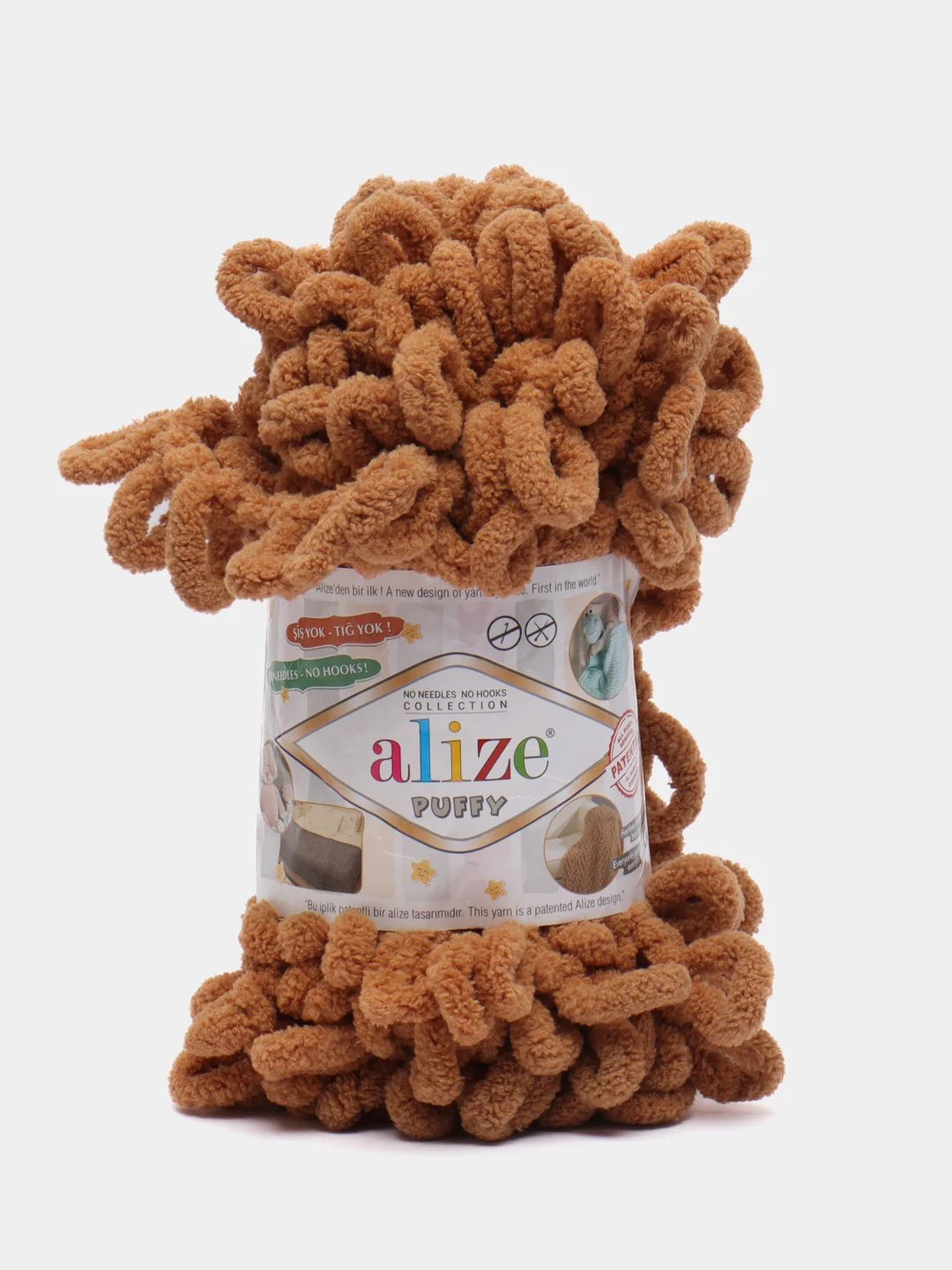 Серебряный пряжа с большими петельками Puffy Alize (Ализе Пуффи), разные цвета