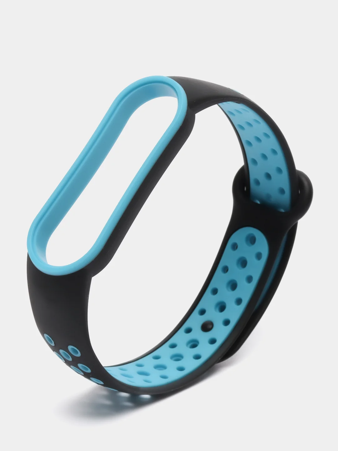 Голубой спортивный ремешок для Xiaomi Mi Band 5 6 браслет силиконовый ксяоми ми банд фитнес часы