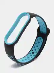 Голубой спортивный ремешок для Xiaomi Mi Band 5 6 браслет силиконовый ксяоми ми банд фитнес часы
