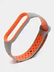 Рыжий спортивный ремешок для Xiaomi Mi Band 5 6 браслет силиконовый ксяоми ми банд фитнес часы