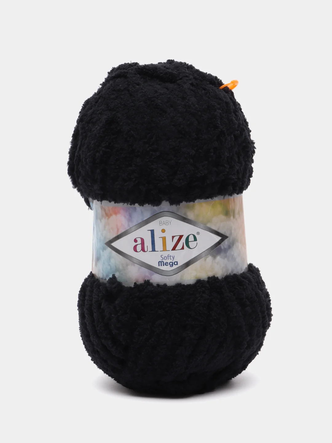 Черный пряжа Alize Softy Mega, 100г,70м