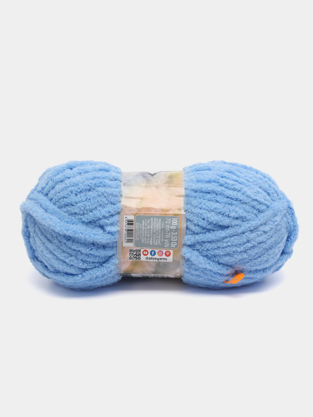 Голубой пряжа Alize Softy Mega, 100г,70м