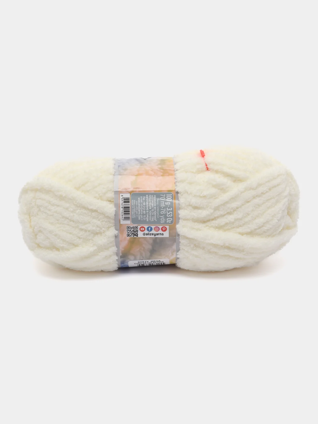 Молочный пряжа Alize Softy Mega, 100г,70м