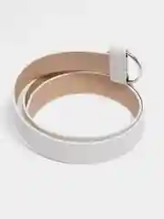Белый ремень женский Sayme, классический, с круглой пряжкой, без шпильки