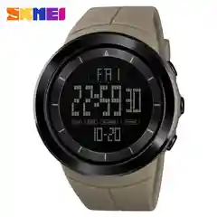 Хаки мужские наручные часы Skmei 1402 с силиконовым ремешком